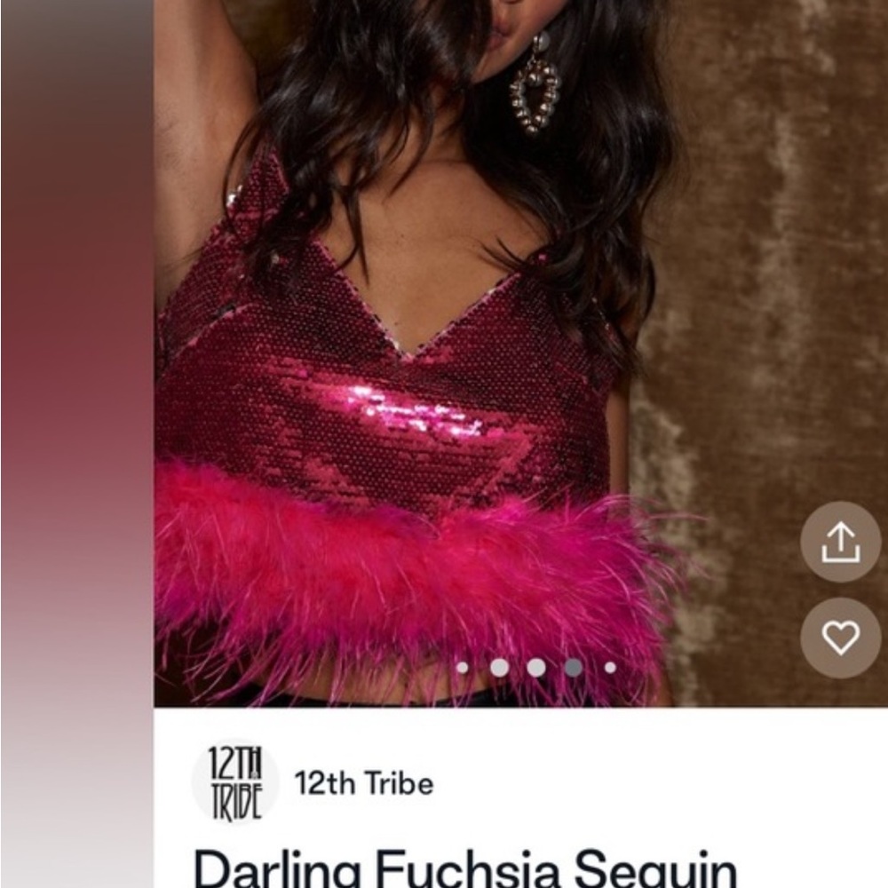 12th tribe cropped pink adjustable straps